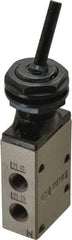 SMC PNEUMATICS - 0.38 CV Rate, 1/4" NPT Inlet Mechanical Valve - 3 Way, 3 Ports, Toggle Lever - Apex Tool & Supply