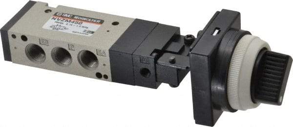 SMC PNEUMATICS - 0.55 CV Rate, 1/8" NPT Inlet Mechanical Valve - 4 Way, 5 Ports - Apex Tool & Supply