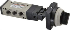 SMC PNEUMATICS - 0.55 CV Rate, 1/8" NPT Inlet Mechanical Valve - 4 Way, 5 Ports - Apex Tool & Supply