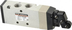 SMC PNEUMATICS - 1.00 CV Rate, 1/4" NPT Inlet Mechanical Valve - 4 Way, 5 Ports, Roller Lever - Apex Tool & Supply
