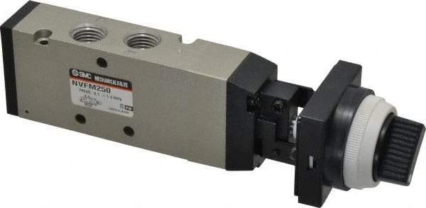 SMC PNEUMATICS - 1.00 CV Rate, 1/4" NPT Inlet Mechanical Valve - 4 Way, 5 Ports - Apex Tool & Supply