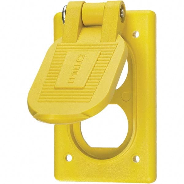 Hubbell Wiring Device-Kellems - Weatherproof Box Covers Cover Shape: Rectangle Number of Holes in Outlet: 1 - Apex Tool & Supply