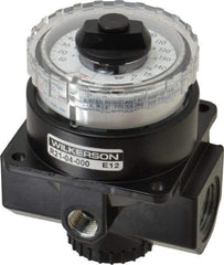 Wilkerson - 1/2 NPT Port, 195 CFM, Zinc Dial Air Regulator - 5 to 160 psi Range, 300 Max psi Supply Pressure, 1/4" Gauge Port Thread, 3.2" Wide x 4.19" High - Apex Tool & Supply