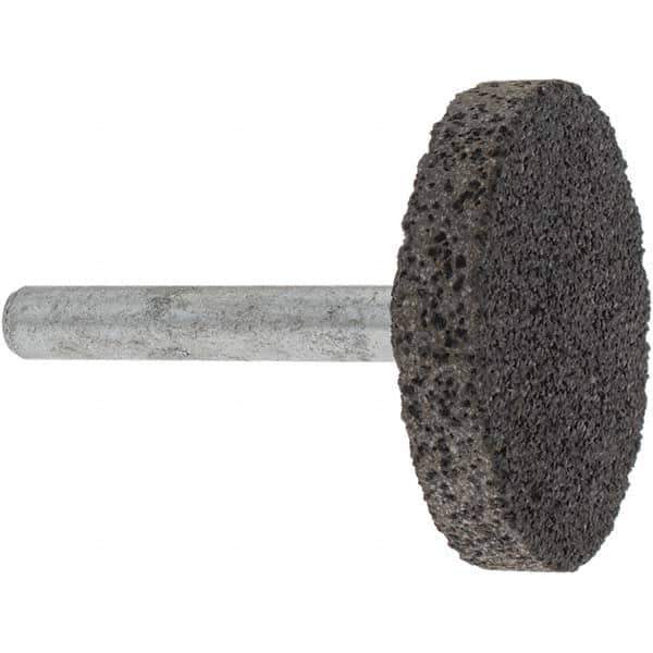 Made in USA - 1-1/2" Head Diam x 1/4" Thickness, W235, Cylinder End, Aluminum Oxide Mounted Point - Brown, Very Coarse Grade, 36 Grit, 25,470 RPM - Apex Tool & Supply