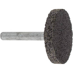 Made in USA - 1-1/2" Head Diam x 1/4" Thickness, W235, Cylinder End, Aluminum Oxide Mounted Point - Brown, Very Coarse Grade, 36 Grit, 25,470 RPM - Apex Tool & Supply