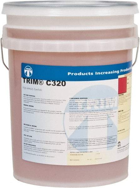Master Fluid Solutions - Trim C320, 5 Gal Pail Cutting & Grinding Fluid - Synthetic, For Drilling, Form-Grinding, Reaming, Tapping - Apex Tool & Supply