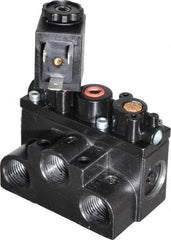 ARO/Ingersoll-Rand - 3/8" Inlet x 3/8" Outlet, Solenoid Actuator, Spring Return, 2 Position, Body Ported Solenoid Air Valve - 24 VDC Input, 63 CFM, 1.7 CV, 4 Way, 150 psi, 3-1/2" Long x '2-1/2" Wide x 3-5/8" High, 0 to 180°F - Apex Tool & Supply