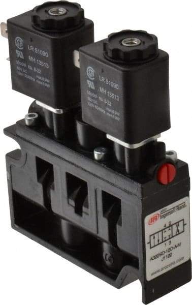ARO/Ingersoll-Rand - 1/4", 3-Position Alpha Stacking Solenoid Valve - 120 VAC, 1.9 CV Rate, 3-7/8" High x 3-15/32" Long - Apex Tool & Supply