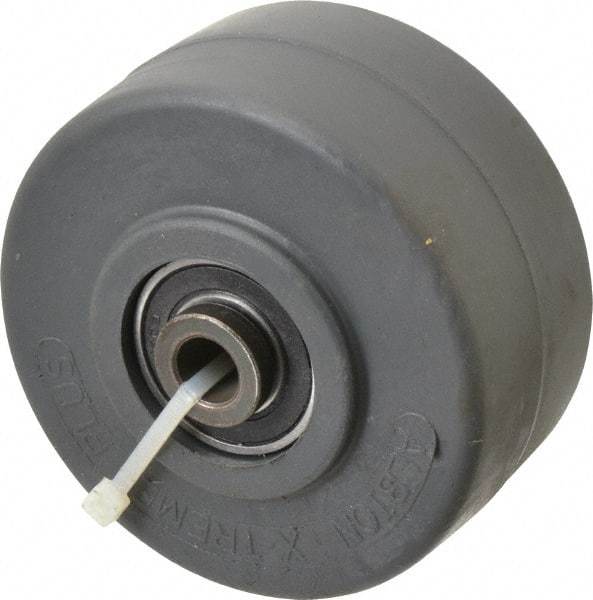 Albion - 4 Inch Diameter x 2 Inch Wide, Polyurethane Caster Wheel - 1,400 Lb. Capacity, 2-7/16 Inch Hub Length, 1/2 Inch Axle Diameter, Precision Ball Bearing - Apex Tool & Supply