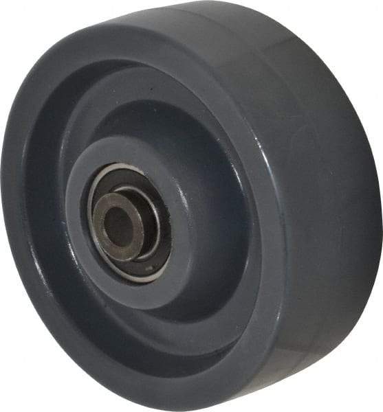 Albion - 5 Inch Diameter x 2 Inch Wide, Polyurethane Caster Wheel - 1,200 Lb. Capacity, 2-7/16 Inch Hub Length, 1/2 Inch Axle Diameter, Precision Ball Bearing - Apex Tool & Supply