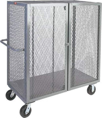 Jamco - 2,000 Lb Capacity, 1 Shelf, Steel Mesh Security Truck - 60" Long x 30" Wide x 57" High, 6" Diam Wheels - Apex Tool & Supply