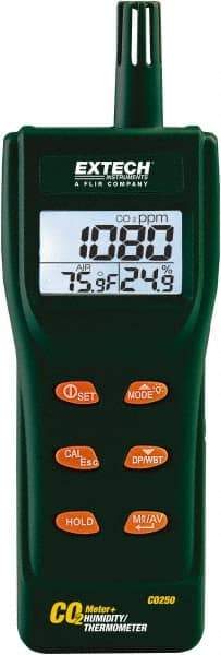 Extech - -14 to 140°F, 0 to 9.99% Humidity Range, Air Quality Monitor - Apex Tool & Supply