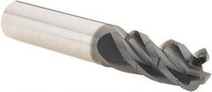 Iscar - 1/2" Diam, Variable Pitch, 1" LOC, 4 Flute Solid Carbide 0.1" Corner Radius Roughing End Mill - AlTiN Finish, 3" OAL, 1/2" Shank Diam, Single End, Centercutting, 38° Helix - Apex Tool & Supply