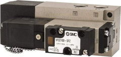 SMC PNEUMATICS - 0.8 CV Flow Rate, Single Solenoid Pilot Operated Valve - 5 Port, 2 Position, Spring Return, 1/4" NPT Inlet, 24 V - Apex Tool & Supply