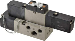 SMC PNEUMATICS - 0.8 CV Flow Rate, Double Solenoid Pilot Operated Valve - 5 Port, 2 Position, 1/4" NPT Inlet, 24 V - Apex Tool & Supply