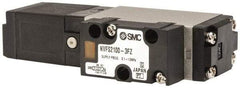 SMC PNEUMATICS - 0.8 CV Flow Rate, Single Solenoid Pilot Operated Valve - 5 Port, 2 Position, Spring Return, 1/4" NPT Inlet, 110 V - Apex Tool & Supply