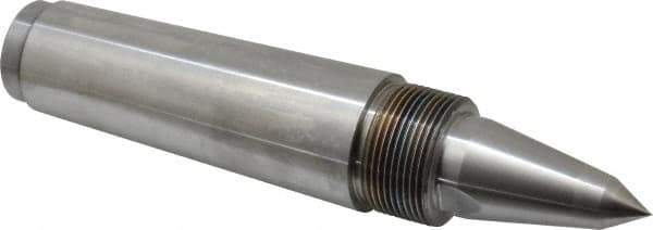 Riten - 5/8" Head Diam, Carbide-Tipped Steel Long Point Solid Dead Center - 5MT Morse Taper, 5/8" Point Diam, 2-1/2" Point Length, 3-7/16" OAL - Apex Tool & Supply