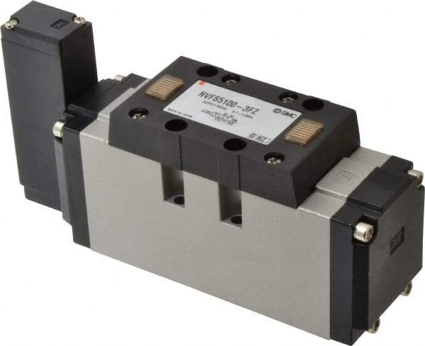 SMC PNEUMATICS - 5.7 CV Flow Rate, Single Solenoid Pilot Operated Valve - 5 Port, 2 Position, Spring Return, 3/4" NPT Inlet, 110 V - Apex Tool & Supply