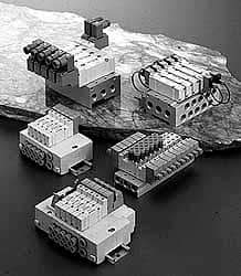 SMC PNEUMATICS - 1.2 CV Flow Rate, Single Solenoid Pilot Operated Valve - 5 Port, 2 Position, Spring Return, 1/4" Push to Connect Inlet, 24 V - Apex Tool & Supply