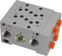 SMC PNEUMATICS - 0.7 CV Flow Rate, 2 Station Pilot Operated Solenoid Valve - 1/4" Push to Connect Inlet, Bar Manifold Base Mounted - Apex Tool & Supply