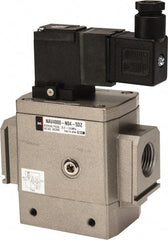 SMC PNEUMATICS - 1/2" Female NPT x 1/8" Gage Port Soft Start-Up Valve - 24V, DC Input, DIN Electrical Entry & 30 to 150 psi - Apex Tool & Supply