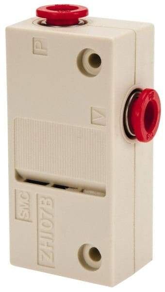 SMC PNEUMATICS - 0.7mm Nozzle High Suction Flow Vacuum Ejector Valve - 1/4" Tube Outside Diam Supply Port x 1/4" Tube Outside Diam Vacuum Port, 14 psi Pressure, 0.71 CFM Air Consumption & 0.71 CFM Max Suction Flow - Apex Tool & Supply