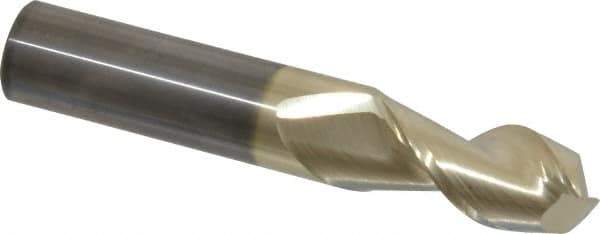 Accupro - 5/8", 1-1/4" LOC, 5/8" Shank Diam, 3-1/2" OAL, 2 Flute, Solid Carbide Square End Mill - Single End, ZrN Finish, Spiral Flute, 45° Helix, Centercutting, Right Hand Cut, Right Hand Flute - Apex Tool & Supply