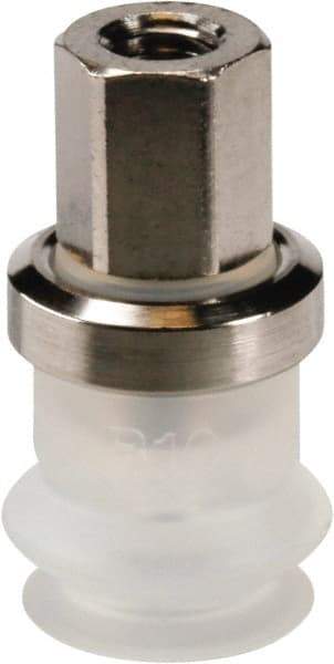 SMC PNEUMATICS - M5x0.8 Female Port, 10" Pad Diam, Bellows, Vertical Vacuum Pad - Silicone - Apex Tool & Supply