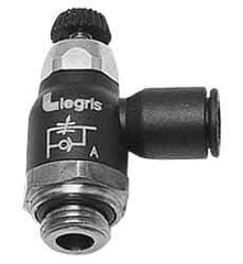 Legris - 5/32" Tube OD x 1/8 Male NPT Compact Meter Out Flow Control Valve - 14.5 to 145 psi, Nylon - Apex Tool & Supply