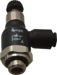 Legris - 4mm Tube OD x 1/8 Male BSPP Compact Meter Out Flow Control Valve - 14.5 to 145 psi, Nylon - Apex Tool & Supply