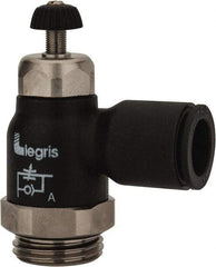 Legris - 12mm Tube OD x 1/2 Male BSPP Compact Meter Out Flow Control Valve - 14.5 to 145 psi, Nylon - Apex Tool & Supply