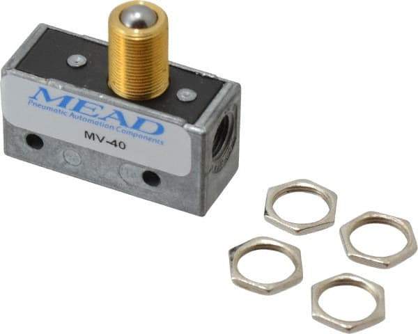 Mead - 3 Way Pilot Air Valve - 1/8" NPT Inlet, Ball Roller - Apex Tool & Supply