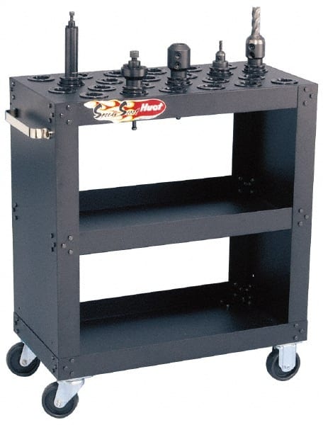 Huot - 15 Tool Capacity, HSK100A Taper Size SpeedyScoot CNC Tool Cart - Apex Tool & Supply