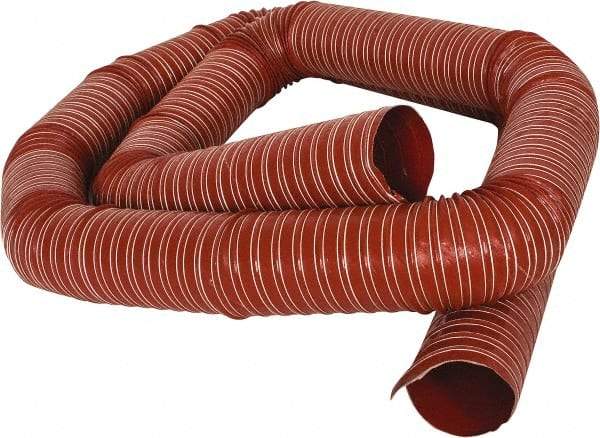 Hi-Tech Duravent - 3" ID, 12 Hg Vac Rating, 30 psi, Fiberglass Vacuum & Duct Hose - 12' Long, Brick Red, 3" Bend Radius, -75 to 500°F (Intermittent to 600) - Apex Tool & Supply