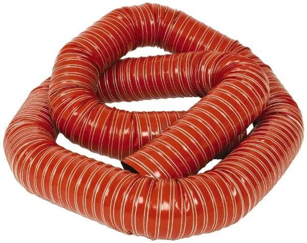 Hi-Tech Duravent - 4" ID, 10 Hg Vac Rating, 26 psi, Fiberglass Vacuum & Duct Hose - 12' Long, Brick Red, 4" Bend Radius, -75 to 500°F (Intermittent to 600) - Apex Tool & Supply