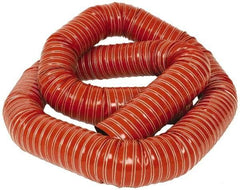 Hi-Tech Duravent - 4" ID, 10 Hg Vac Rating, 26 psi, Fiberglass Vacuum & Duct Hose - 12' Long, Brick Red, 4" Bend Radius, -75 to 500°F (Intermittent to 600) - Apex Tool & Supply