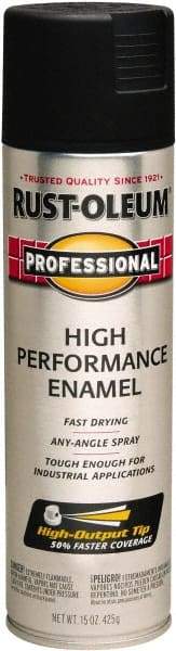 Rust-Oleum - Black, Semi Gloss, Rust Proof Enamel Spray Paint - 14 Sq Ft per Can, 15 oz Container, Use on Multipurpose - Apex Tool & Supply