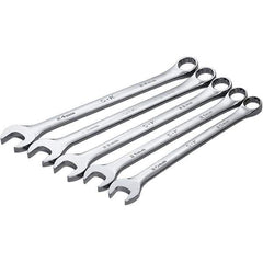 SK - 5 Piece, Combination Wrench Set - Metric System of Measurement, Chrome Finish - Apex Tool & Supply