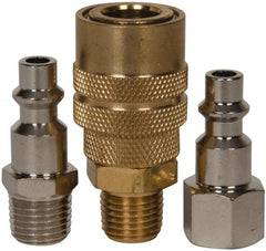 Value Collection - 3 Piece 1/4" Body 1/4 NPT 145 psi Industrial Pneumatic Coupling Plug Set - Apex Tool & Supply