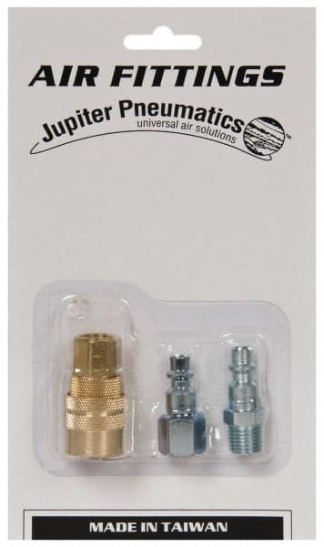 Value Collection - 3 Piece 1/4" Body 1/4 NPT 145 psi Industrial Pneumatic Coupling Plug Set - Apex Tool & Supply