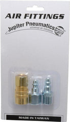 Value Collection - 3 Piece 1/4" Body 3/8 NPT 145 psi Industrial Pneumatic Coupling Plug Set - Apex Tool & Supply