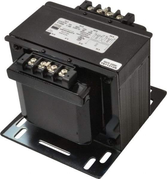 Sola/Hevi-Duty - 1 Phase, 1 kVA, Control Transformer - 2 Input, 1 Output Winding, 60, 50/60 at 220 V x 440 V, 50/60 at 230 V x 460 V Hz, 7.36 Inch Deep x 5.56 Inch High, 131°F Temp Rise - Apex Tool & Supply