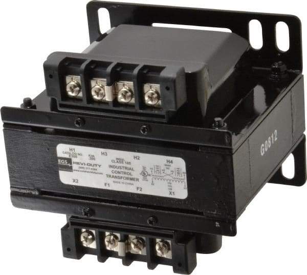 Sola/Hevi-Duty - 1 Phase, 0.3 kVA, Control Transformer - 2 Input, 1 Output Winding, 60, 50/60 at 220 V x 440 V, 50/60 at 230 V x 460 V Hz, 5.09 Inch Deep x 4.53 Inch High, 131°F Temp Rise - Apex Tool & Supply