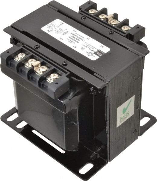 Sola/Hevi-Duty - 1 Phase, 0.35 kVA, Control Transformer - 2 Input, 1 Output Winding, 60, 50/60 at 220 V x 440 V, 50/60 at 230 V x 460 V Hz, 5.53 Inch Deep x 4.53 Inch High, 131°F Temp Rise - Apex Tool & Supply