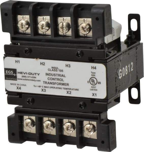 Sola/Hevi-Duty - 1 Phase, 0.05 kVA, Control Transformer - 60 Hz, 3.99 Inch Deep x 2.72 Inch High, 131°F Temp Rise - Apex Tool & Supply