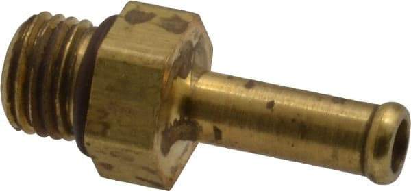 Parker - 7/16-20 Straight Thread Hose Barb x SAE Straight Thread Male Connector - 1/4" ID Hose, Brass - Apex Tool & Supply
