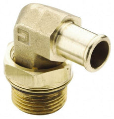 Parker - 1-1/16-12 Straight Thread Hose Barb x SAE Straight Thread 90° Male Elbow - 1" ID Hose, Brass - Apex Tool & Supply