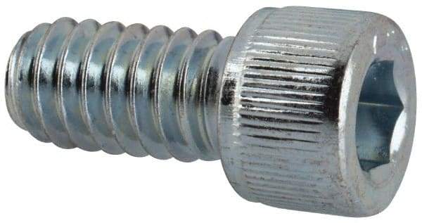 Value Collection - 1/4-20 UNC Hex Socket Drive, Socket Cap Screw - Alloy Steel, Zinc-Plated Finish, Fully Threaded, 1/2" Length Under Head - Apex Tool & Supply