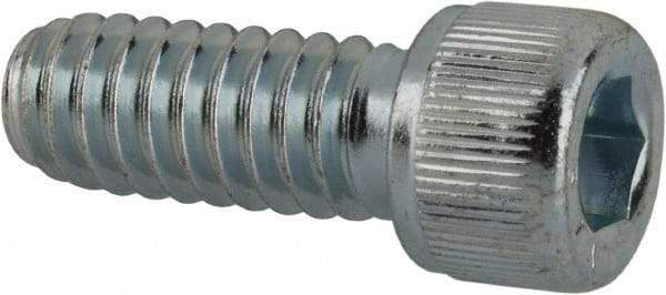 Value Collection - 1/4-20 UNC Hex Socket Drive, Socket Cap Screw - Alloy Steel, Zinc-Plated Finish, Fully Threaded, 5/8" Length Under Head - Apex Tool & Supply