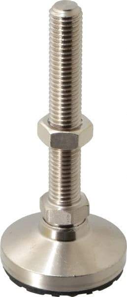 Gibraltar - 5/8-11 Bolt Thread, Studded Pivotal Stud Mount Leveling Pad & Mount - 6,000 Max Lb Capacity, 2-1/2" Base Diam - Apex Tool & Supply